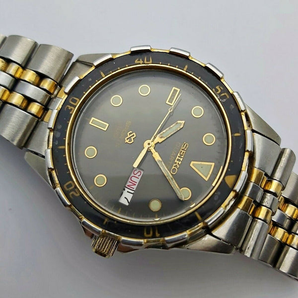 83' SEIKO MIDSIZE SCUBA DAY DATE 8123 7199 #740081 DIVE EU SHIP SERVICED WATCH