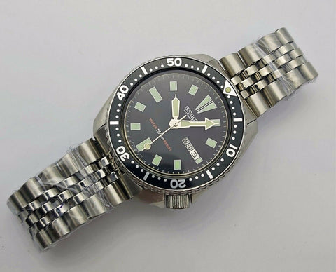 87' SEIKO 6309 7290 SS MENS DATE 720406 AUTOMATIC BLACK EU SHIP SERVICED WATCH