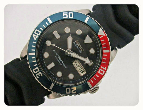 00 SEIKO 7S26 0040 10 BAR MENS AUTO PEPSI DAY DATE 0D6095 EU SHIP SERVICED WATCH