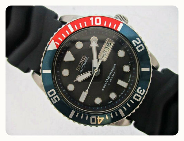 00 SEIKO 7S26 0040 10 BAR MENS AUTO PEPSI DAY DATE 0D6095 EU SHIP SERVICED WATCH