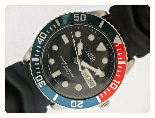 00 SEIKO 7S26 0040 10 BAR MENS AUTO PEPSI DAY DATE 0D6095 EU SHIP SERVICED WATCH