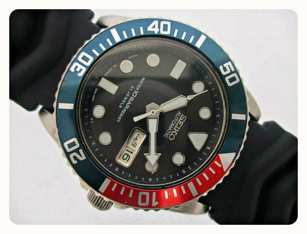 00 SEIKO 7S26 0040 10 BAR MENS AUTO PEPSI DAY DATE 0D6095 EU SHIP SERVICED WATCH