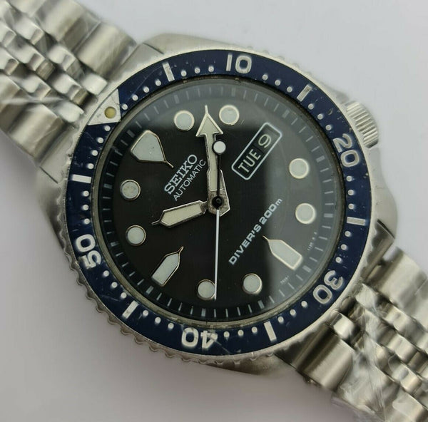 01' SEIKO 7S26 0020 SKX007 SS MENS AUTO DAY DATE 1N0279 SERVCED WATCH EU SHIP