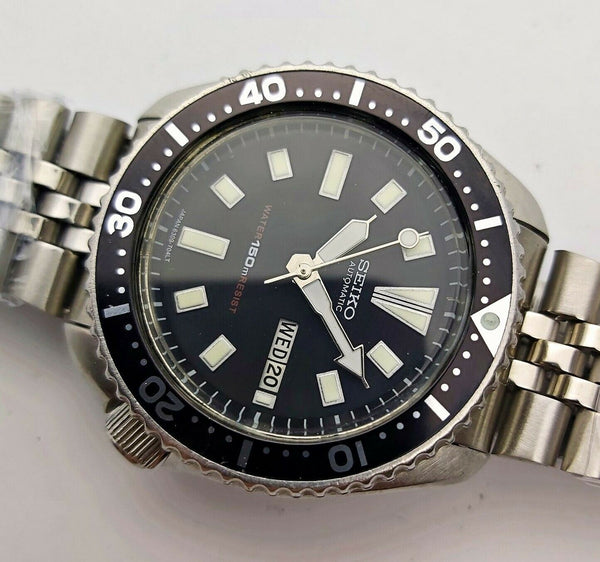 85' SEIKO 6309 7290 SS MENS DATE 544777 AUTOMATIC BLACK EU SHIP SERVICED WATCH