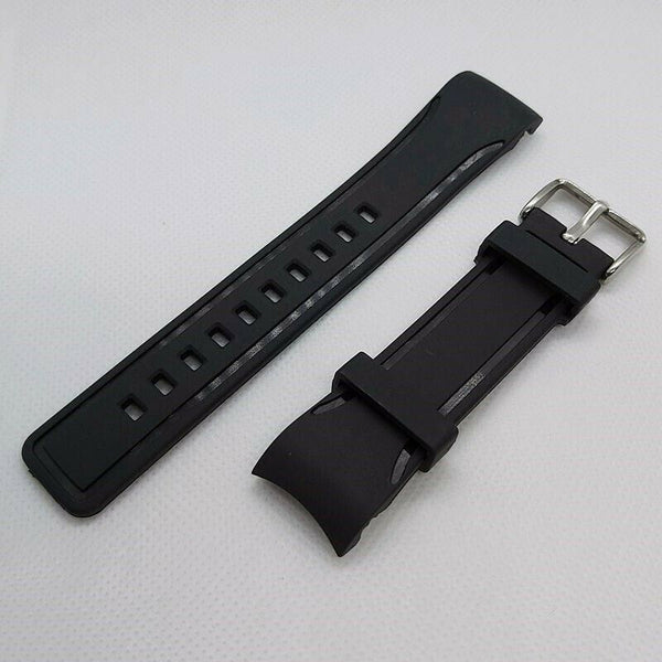 NEW FOR SEIKO BLACK SKX007 6309 7290 7548 CURVED ENDS 22mm RUBBER BAND BVT04012