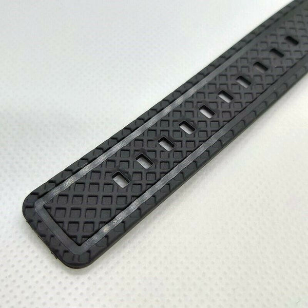 NEW FOR SEIKO BLACK SKX007 6309 7290 7548 CURVED ENDS 22mm RUBBER BAND BVT04012