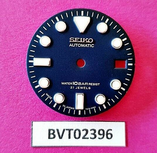 MOD SEIKO DIAL FOR 7S26 0050 10 BAR DIVERS WATCH BLUE DATE ONLY LUMES BVT2396