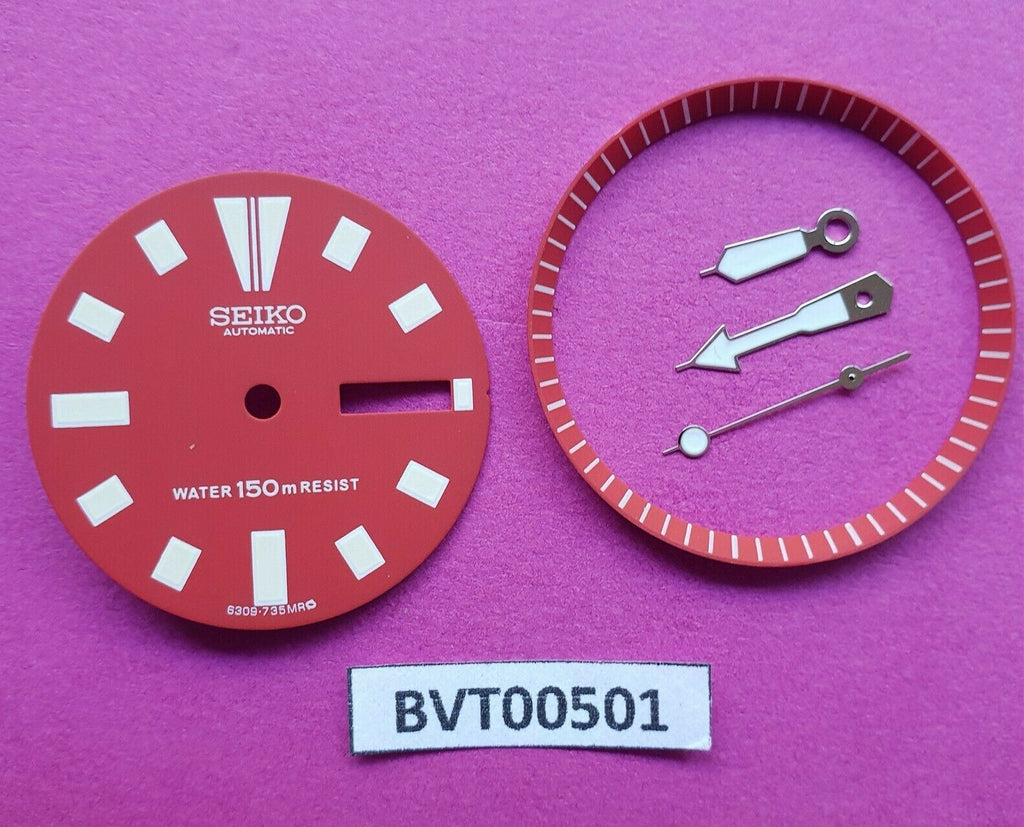 NEW SEIKO RED DIAL HANDS MINUTE TRACK SET FOR SEIKO 6309 7290 WATCH BVT00501