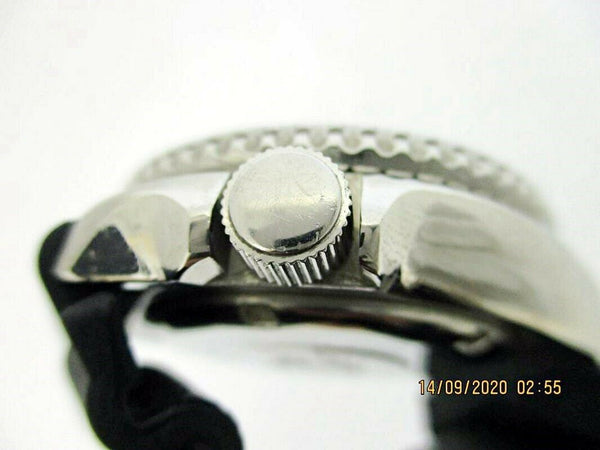 PROJECT FIX 94' SEIKO 7002 7000 SS MENS DATE DIVE #4n1831 PURPLE BLACK WATCH NR
