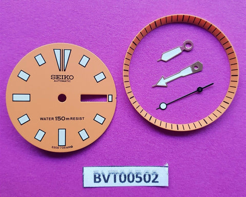 NEW SEIKO ORANGE DIAL HANDS MINUTE TRACK SET FOR SEIKO 6309 7290 WATCH BVT00502