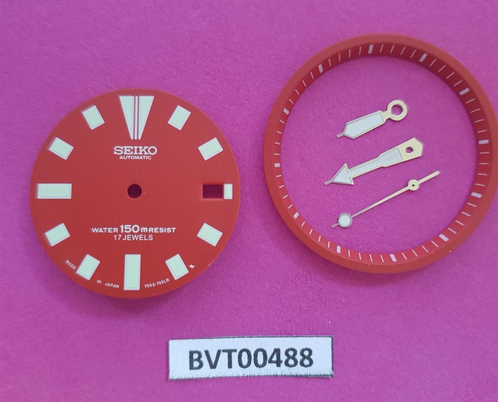 NEW SEIKO RED DIAL HANDS MINUTE TRACK SET FOR SEIKO 7002 7000 WATCH BVT00488