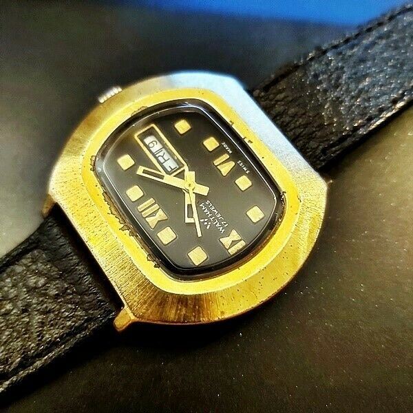 PROJECT FIX  VINTAGE WALTHAM R73 HAND WIND MENS GOLD DAY DATE WATCH