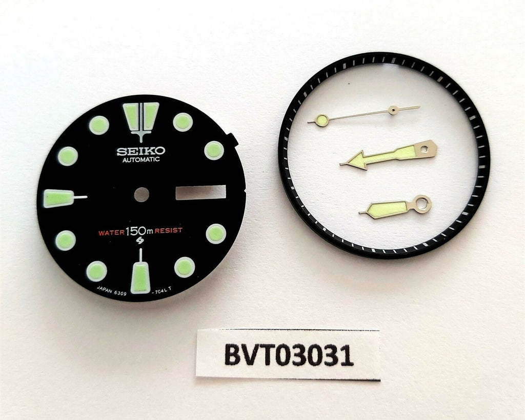 NEW SEIKO BLACK DIAL HANDS MINUTE TRACK SET 6309 7040 7049 6306 WATCH BVT03031