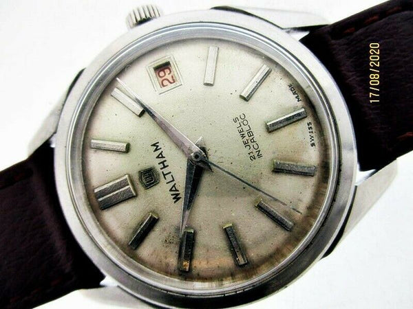 PROJECT FIX WALTHAM ROUND SS THICK LUGS MANUAL WIND DATE EU SHIP WATCH