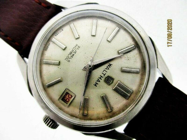 PROJECT FIX WALTHAM ROUND SS THICK LUGS MANUAL WIND DATE EU SHIP WATCH