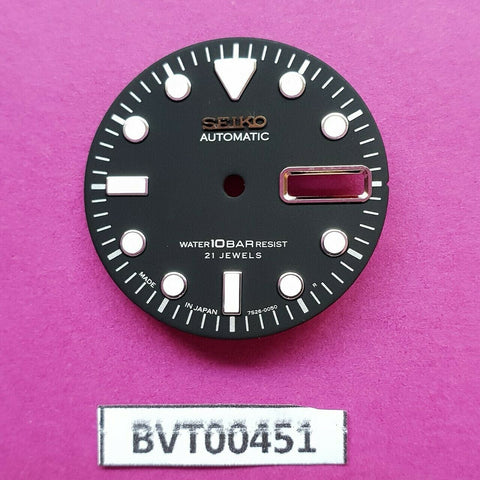 NEW SEIKO DIAL FOR 7S26 0050 10 BAR DIVERS WATCH BLACK VERSION LUMES BVT00451