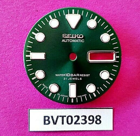 MOD SEIKO DIAL 7S26 0050 10 BAR DIVERS WATCH GREEN HULK DAY DATE LUMES BVT2398