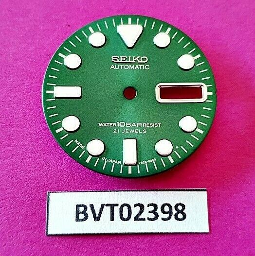 MOD SEIKO DIAL 7S26 0050 10 BAR DIVERS WATCH GREEN HULK DAY DATE LUMES BVT2398