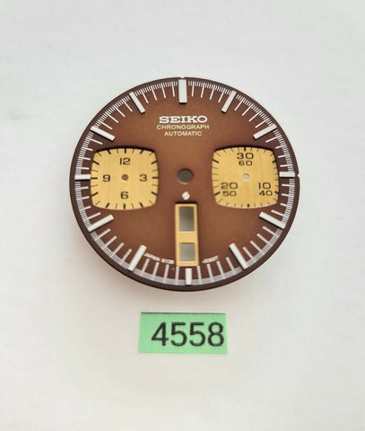 NEW SEIKO DIAL 6138-0040, 6138 0049 CHRONOGRAPH BROWN BULLHEAD WATCH BVT04558