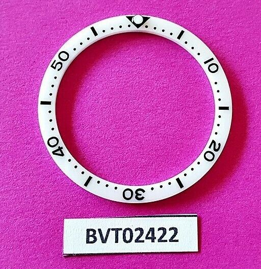 NEW SEIKO WHITE BEZEL CERAMIC INSERT DIVERS 7002 6309 7040 SKX007 WATCH BVT02422