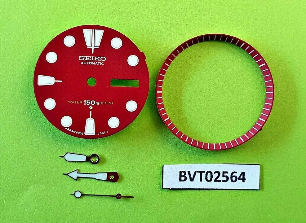 NEW SEIKO RED DIAL HANDS MINUTE TRACK SET FOR SEIKO 6309 7040 WATCH BVT02564