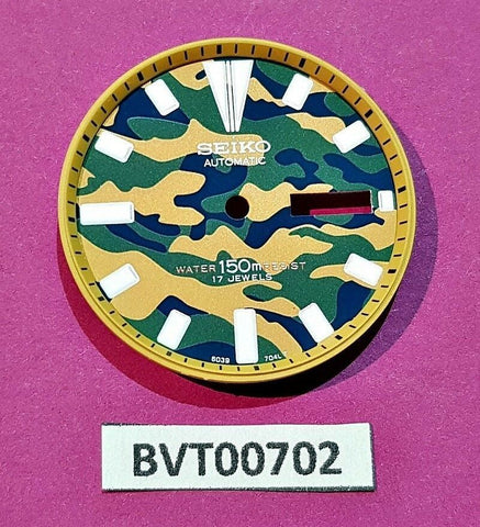NEW SEIKO CAMOUFLAGE MILITARY DIAL W/ MINUTE TRACK 6309 7290 7040 WATCH BVT00702