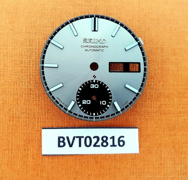 NEW SEIKO SILVER DIAL FOR 6139 6139 7080 AUTOMATIC CHRONOGRAPH WATCH BVT02816