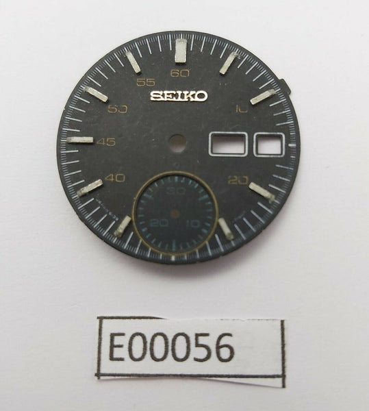 USED VINTAGE SEIKO DIAL FOR 6139 BLACK HELMET CHRONOGRAPH WATCH E00056