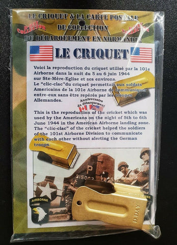 WW2 CRICKET CLACKER D DAY AIRBORNE AMERICAN PARATROOPER SIGNAL MADE IN FRANCE