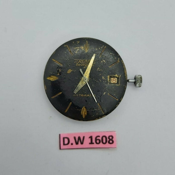 VINTAGE TUGARIS 25j AUTOMATIC MOVEMENT DIAL WATCH FOR FIX OR PARTS WATCH DW1608