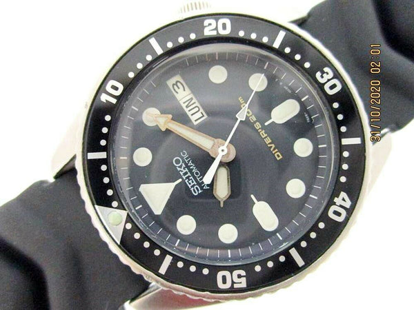 PROJECT FIX SEIKO 7S26 0030 AUTO MIDSIZED BLACK DAY DATE 681679 EU SHIP WATCH