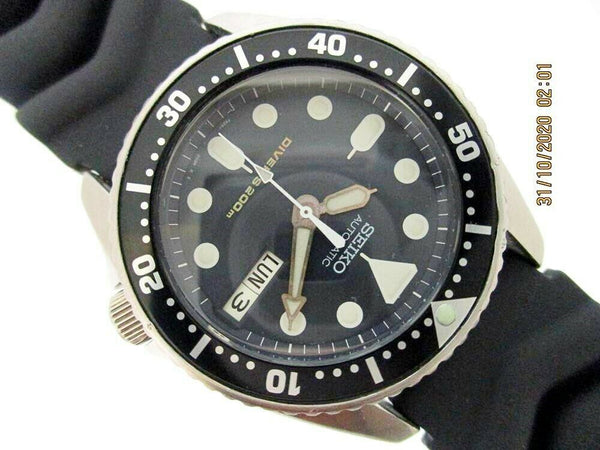 PROJECT FIX SEIKO 7S26 0030 AUTO MIDSIZED BLACK DAY DATE 681679 EU SHIP WATCH