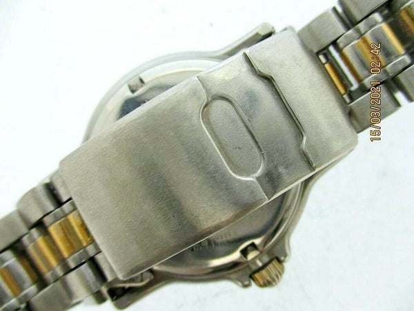 04' SEIKO 7N35 6050 MIDSIZE SCUBA SS DATE # 400001 DIVE QUARTZ SERVICED WATCH