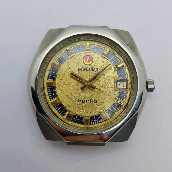 PROJECT FIX RADO FURKA TRAVEL SS THICK LUGS DAY DATE EU SHIP MENS WATCH NR