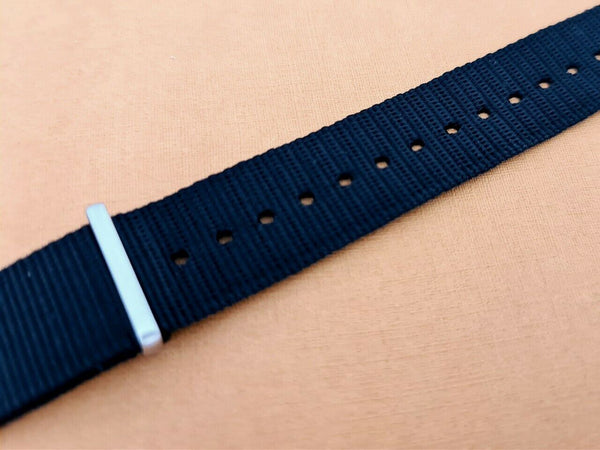 NEW FOR SEIKO MILITARY STRAP NYLON BAND 22mm 6309 7040 SKX007 7002 BLACK BLKN22