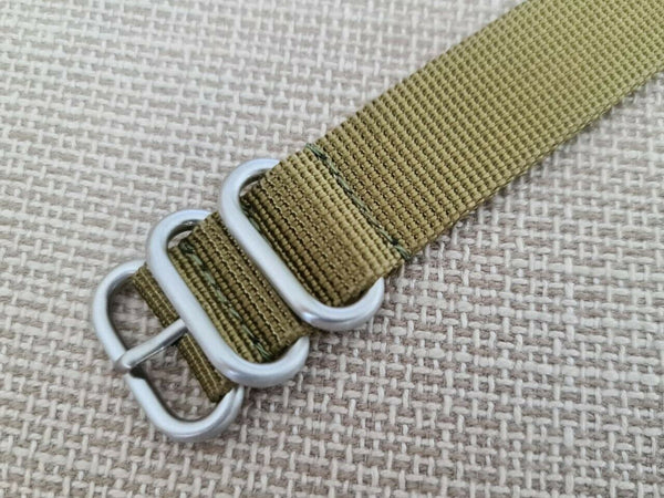 NEW FOR SEIKO MILITARY  STRAP NYLON BAND 20mm 4205 7S26 0030 0050 KHAKI 20