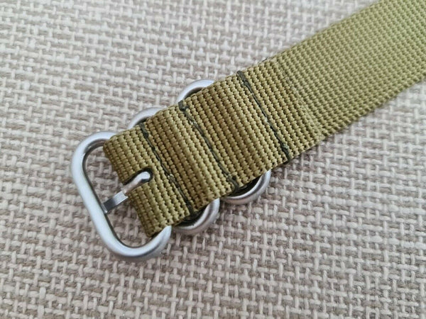 NEW FOR SEIKO MILITARY  STRAP NYLON BAND 20mm 4205 7S26 0030 0050 KHAKI 20