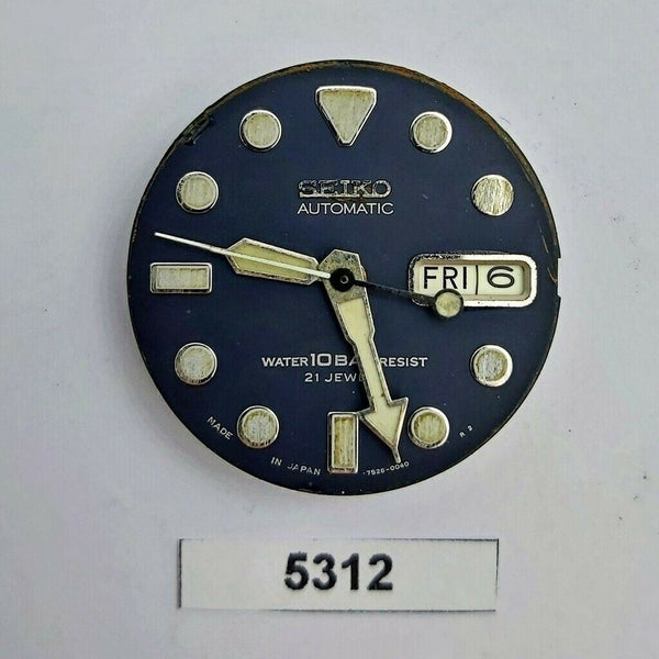 USED WORKING SEIKO MOVEMENT WITH DIAL HANDS 7s26 0040 SKX031 MENS WATCH BVT05312