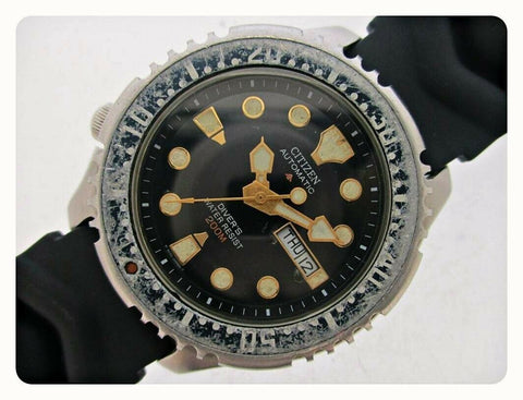 PROJECT TO FIX CITIZEN MENS LEFTY GOLD SS AUTO DAY DATE 975403 EU SHIP WATCH NR