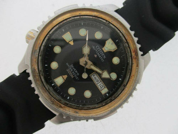 PROJECT TO FIX CITIZEN MENS LEFTY GOLD SS AUTO DAY DATE 4N0101 EU SHIP WATCH NR