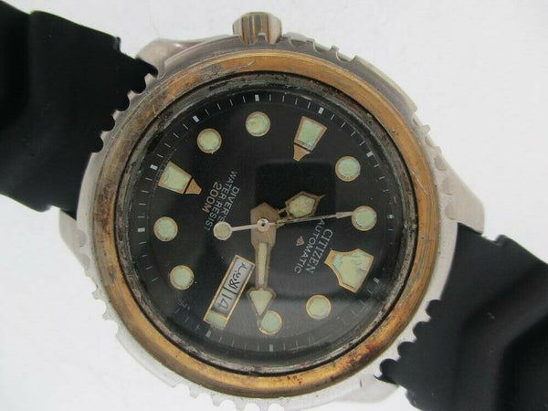 PROJECT TO FIX CITIZEN MENS LEFTY GOLD SS AUTO DAY DATE 4N0101 EU SHIP WATCH NR