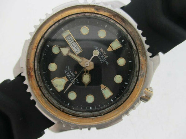 PROJECT TO FIX CITIZEN MENS LEFTY GOLD SS AUTO DAY DATE 4N0101 EU SHIP WATCH NR