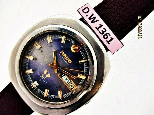 PROJECT TO FIX RADO GOLDEN HORSE SS THICK LUGS AUTO DAY DATE EU SHIP MENS WATCH