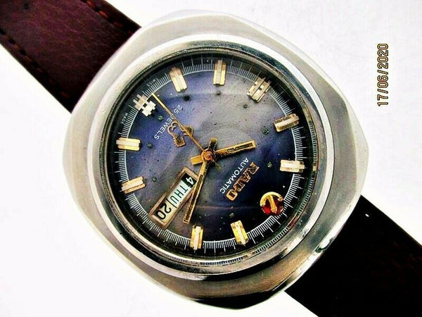 PROJECT TO FIX RADO GOLDEN HORSE SS THICK LUGS AUTO DAY DATE EU SHIP MENS WATCH