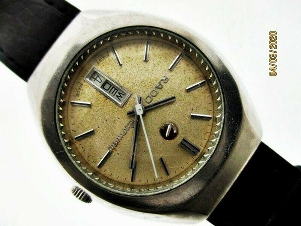 PROJECT TO FIX RADO CONWAY SS HOODED LUGS DAY DATE EU SHIP MENS WATCH NR