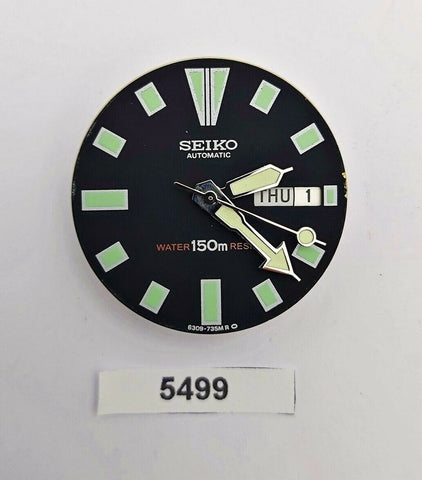USED SEIKO WORKING MOVEMENT w/ AF DIAL & HANDS 6309 7290 WATCH EU SHIP BVT05499