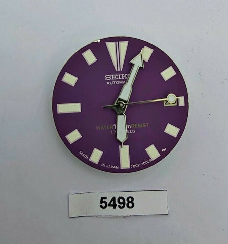 USED WORKING SEIKO 7002 7000 MOVEMENT W/ AF ORANGE DIAL HANDS WATCH BVT5498