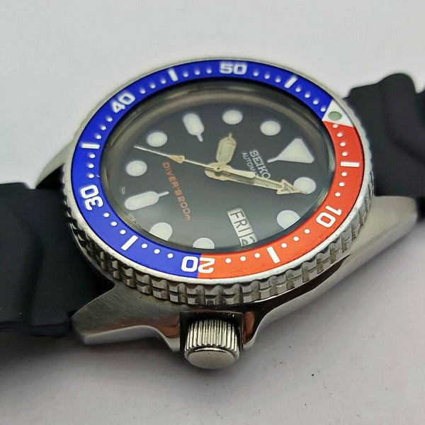 04' SEIKO 7S26 0030 AUTO MIDSIZED PEPSI DAY DATE 408106 EU SHIP SERVICED WATCH