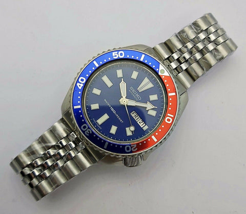 87' SEIKO 6309 7290 MENS DATE 782436 PEPSI BLUE SUPERLUME EU SHIP SERVCED WATCH