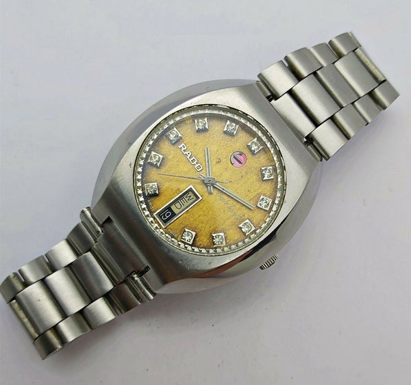 PROJECT TO FIX RADO PURPLE GAZELLE MENS AUTO BOTTOM DAY DATE WATCH EUROPE SHIP
